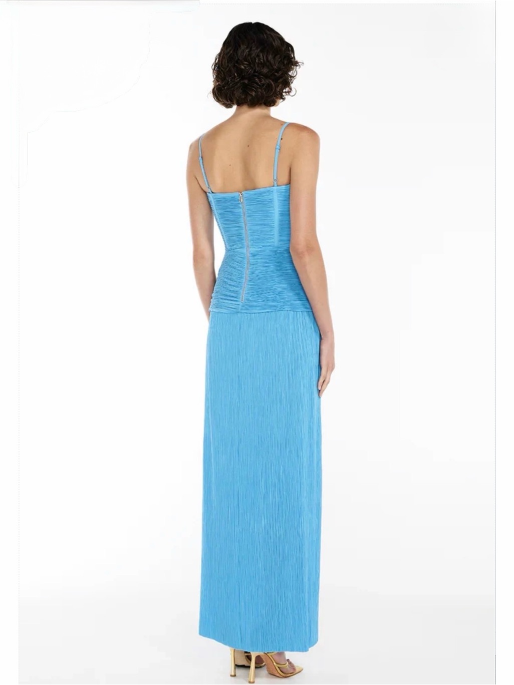 Manning Cartell Double Time Pleat Dress Cerulean Blue Uk 8/ Us 4 — image 3 of 4